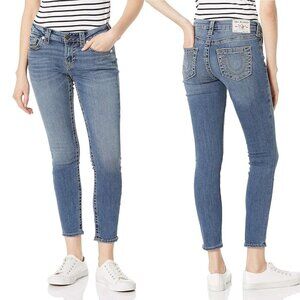 NWT New $199 True Religion JENNIE MID RISE BIG T CURVY SKINNY JEANS Size 27